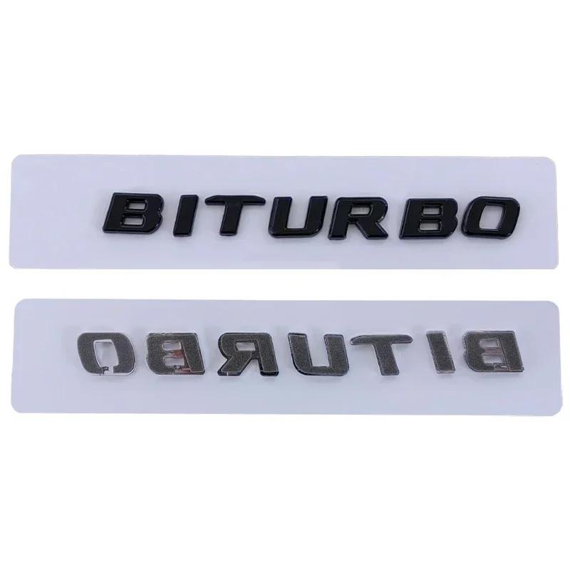 Neuer Auto-Karosserieaufkleber Heckstoßstangen-Emblem für Benz BITURBO Emblem W124 W205 C180 E320 S320 CLA CLK CLS GLA GLC SLS