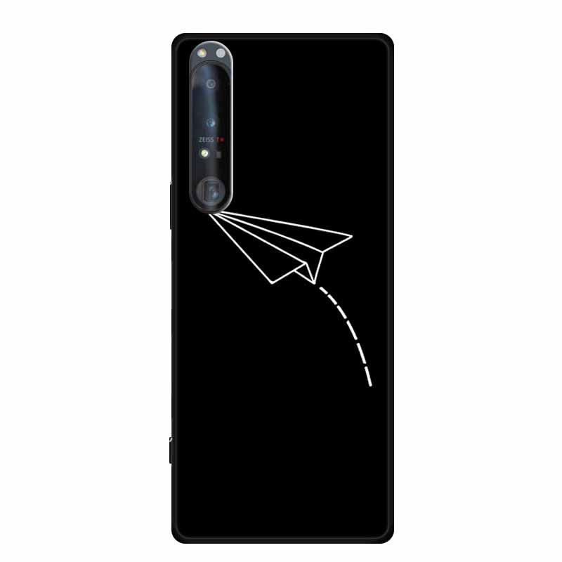 Simple Color Painted TPU Soft Shell Phone Case with Hollow Design for Sony 1 IV