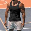 Mens Solid Color I Shaped Fitness Sports Gym Tank Top