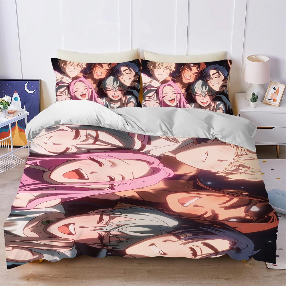

Cartoon A-Alien Stage Q Duvet Cover Set Soft Wash Bed 3 Piece Summer Comfortable Student Dormitory Home Baby Bedding Best seller (135x200cm)