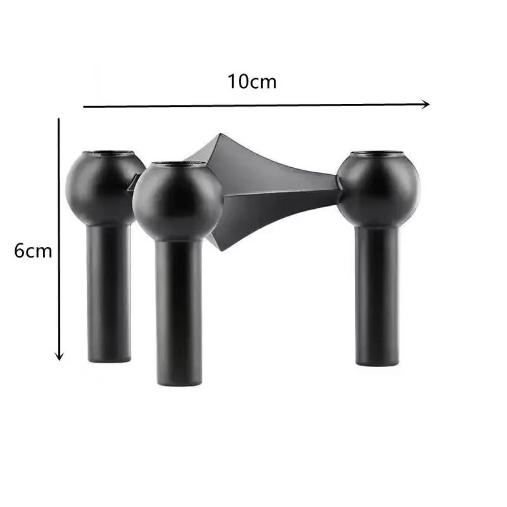 Nordic Candle Holder Metal Molecular Structure Triangle Candlestick Vintage Candle Stand  Gift