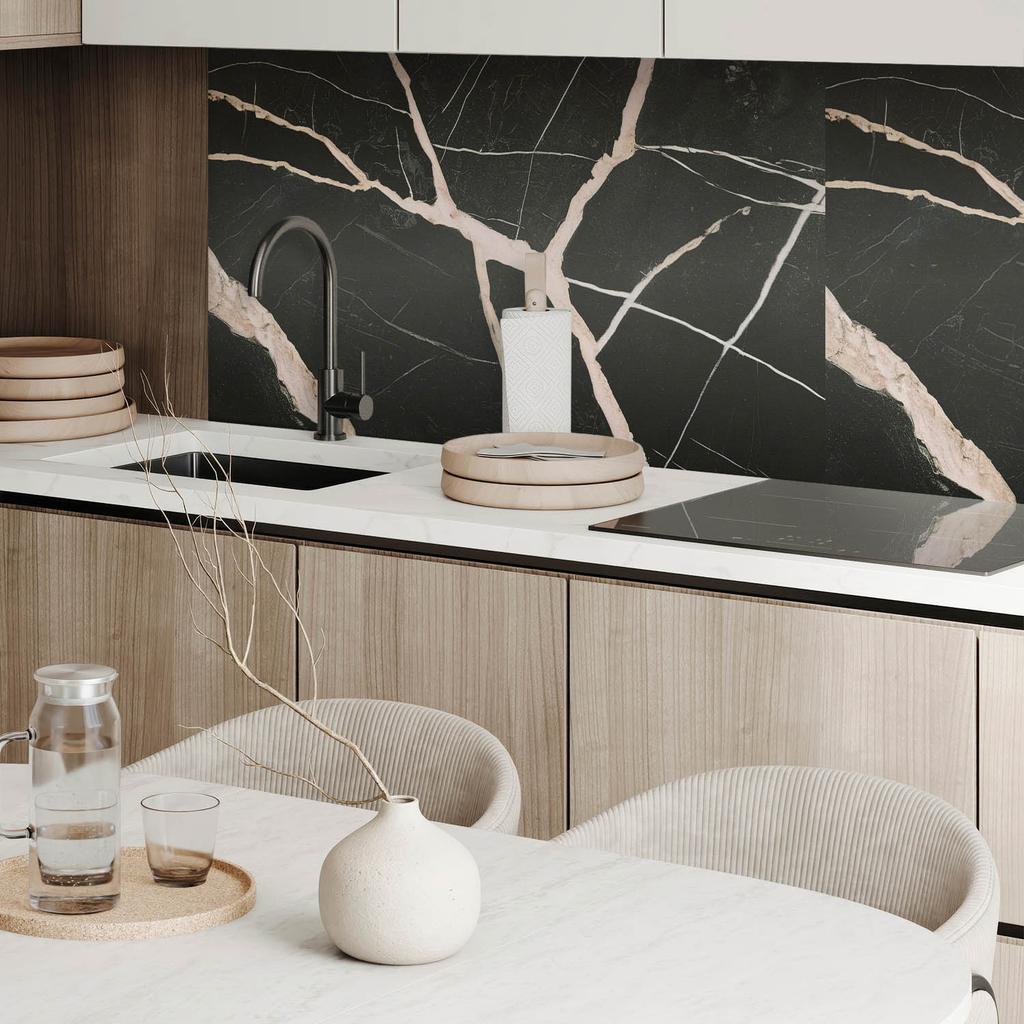Self-Adhesive Vinyl Panel for a Teenager's Room 120x60 Cm Elegant Marble Pattern