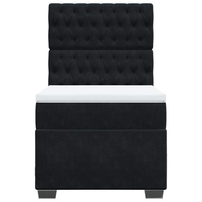 Maison Exclusive - Sommier à lattes de lit avec matelas Noir 100x200 cm Velours