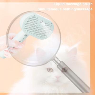 3 In 1 Cat Steam Brush with Release Button Pet Brush Rechargeable Dog Brush Pet Hair Cleaning Brush Comb for Shedding & Grooming