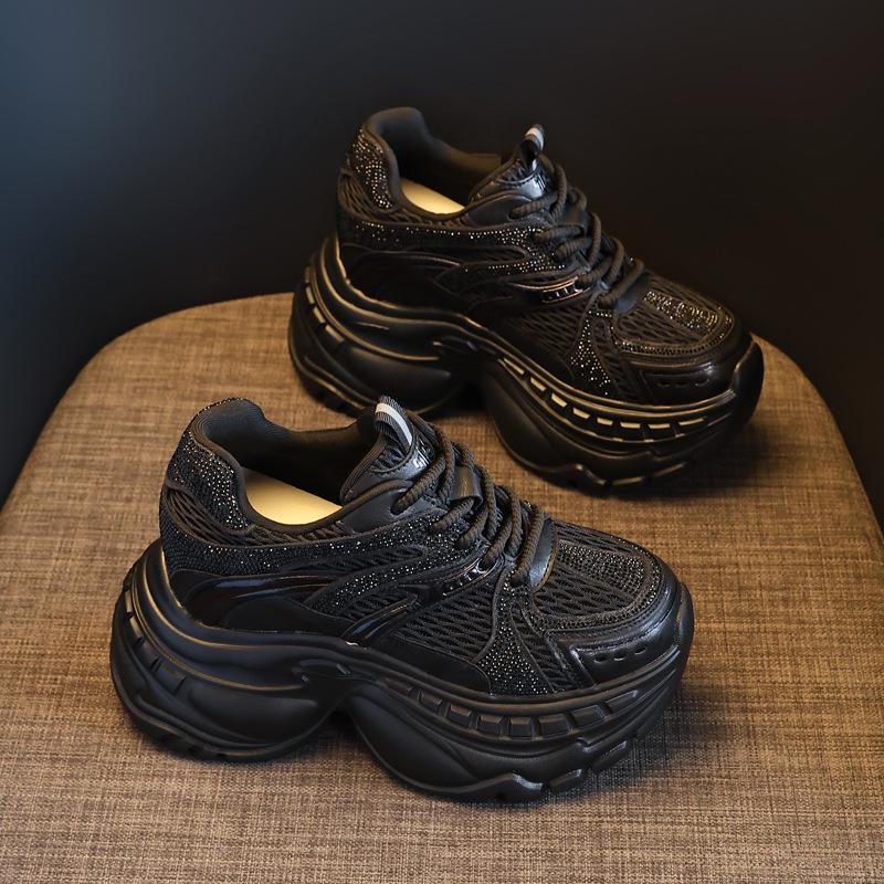 

Женские кроссовки на скрытой платформе, массивные кроссовки «папа», осень 2025, сетчатые повседневные кроссовки HS6798-1 34