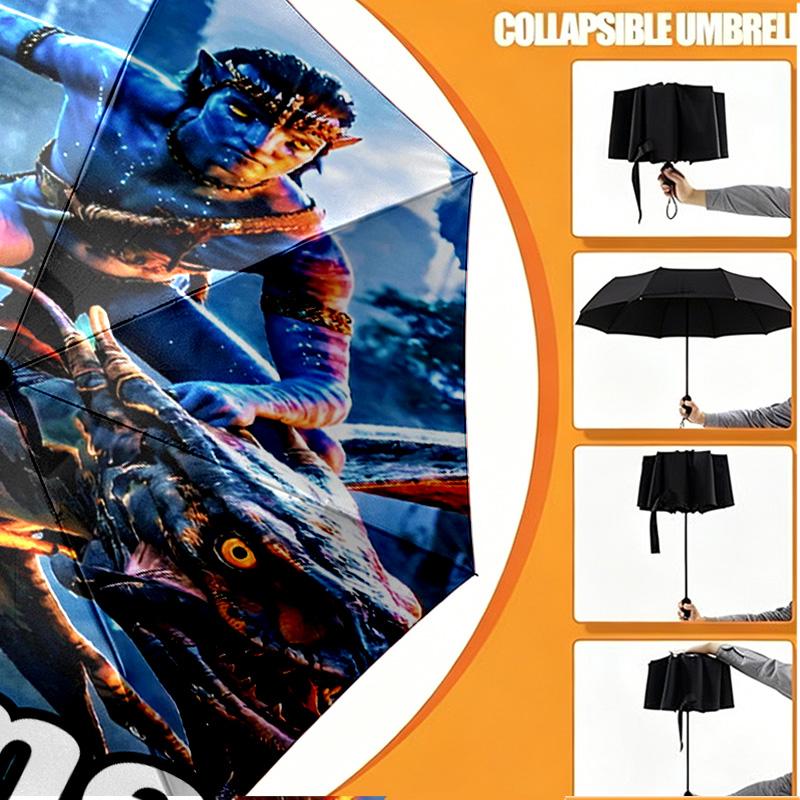 Parapluie Personnalisé avec Avatar Imprimé, Ouverture/Fermeture Automatique, Structure Robuste à 8 Baleines, Utilisation Quotidienne, Camping, Randonnée, Cadeau d'Anniversaire