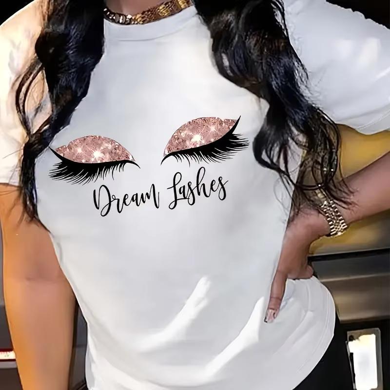 

Girl Print Crew Neck T-shirt Short Sleeve Casual Top Summer Tee Trend Women s T-shirts Tops Oversized Outdoor Pullover 6XL