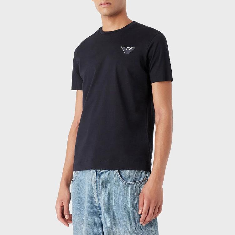 Emporio Armani FW22 Solid Logo Print Crew Neck Short Sleeve T-Shirt Men Tops 6L1TS0-1JSAZ-0920