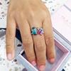 Lindon Classic Copper Alloy Zircon Ring Ladies Jewelry Wedding Promise Party Gift
