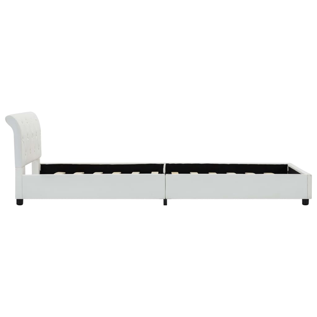White Faux Leather Bed Frame 100*200 Cm