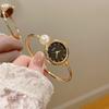 Elegant Pearl Bangle Bracelet Strap Watch For Ladies Fashion Diamond Dial Women Quartz Wristwatch Girls Clock Reloj Mujer