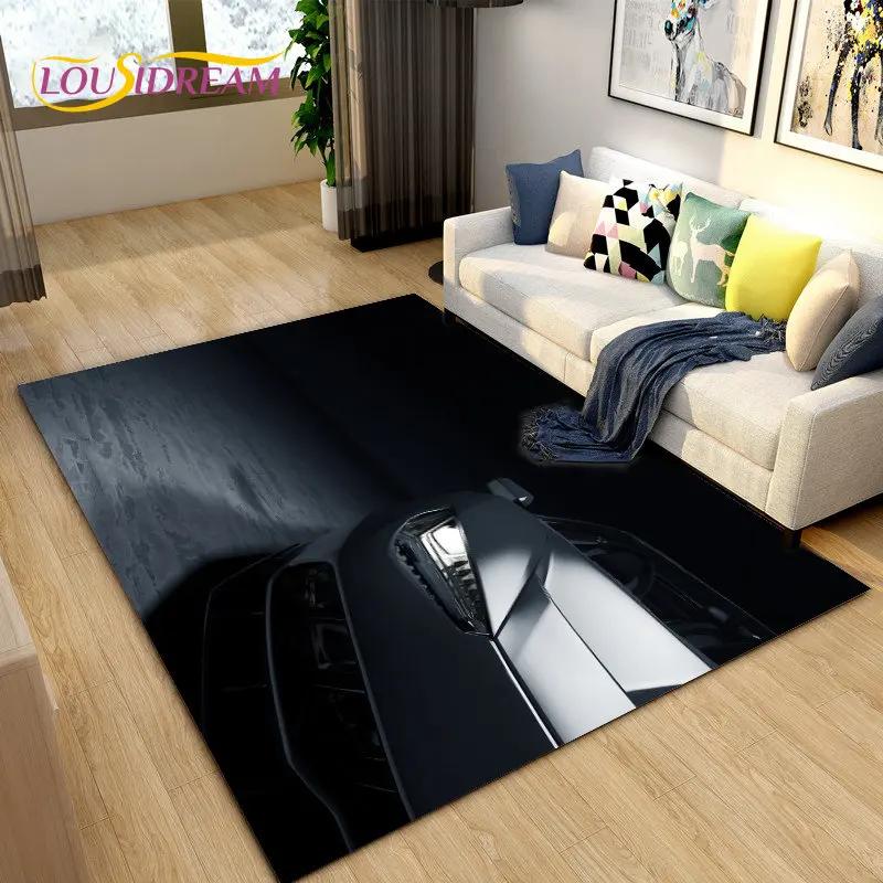 Yeni 3D Spor Araba Konsept Araba Alan Halısı, Oturma Odası Yatak Odası Kanepe Kapı Paspası Dekorasyonu için Halı, Çocuk Oyun Kaymaz Yer Matı
