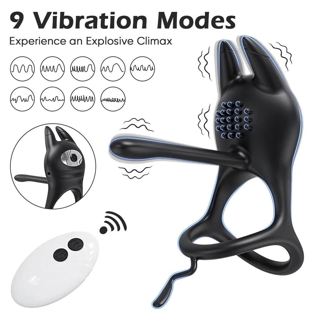 Vibrating Cock Ring Penis Ring for Men Ejaculation Delay Remote Control Penis Extension Clit Stimulator Sex Toy for Couples 18+