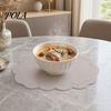 Easy Clean Table Mat 2PCS Leather Placemats, with Embossment Design, Waterproof No-Slip Heat Scratch Resistant Placemat Mats, Flexible Foldable