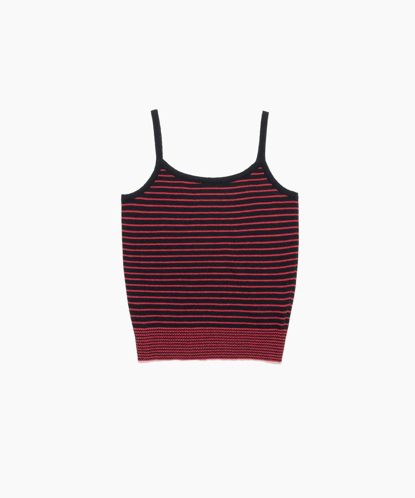 Tudument Stripe Sleeveless Knit Top Navy