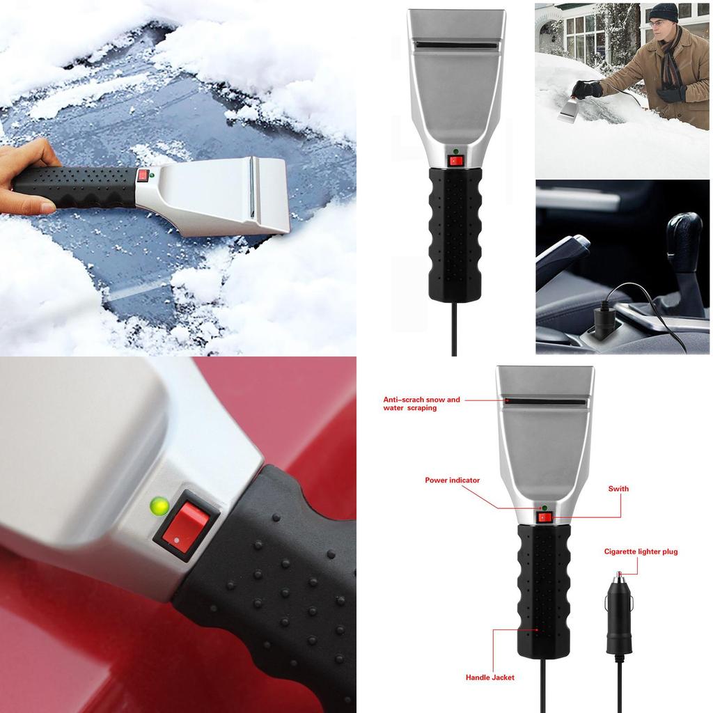 Design Clássico Raspador de Gelo Elétrico Aquecido para Para-brisa Automotivo com Dupla Funcionalidade para Remoção de Neve