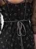 Sustainable Flocked Print Dress SWFO245031 BLK [Snidel] Women's