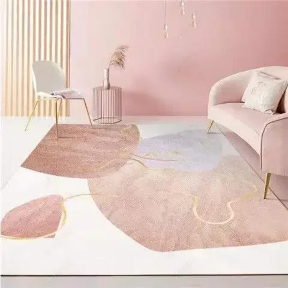 Pink Girl Bedroom Decor Square Carpet Luxury Nordic Carpets for Living Room Large Area Non-slip Cloakroom Rug Washable Floor Mat