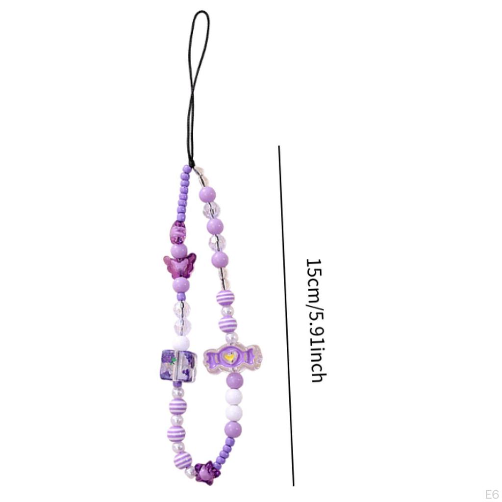Beaded Phone Lanyard Cute Bracelet Keychain Bag Pendant Decoration Wrist Strap