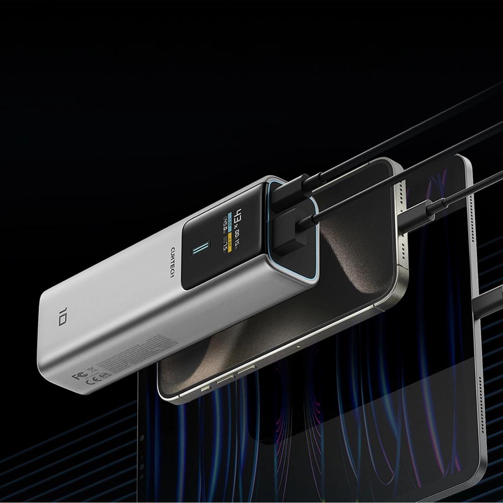 Powerbank Cuktech Ckpb100Pglbl 150W 10000Mah Usb-C Usb-A - Szary