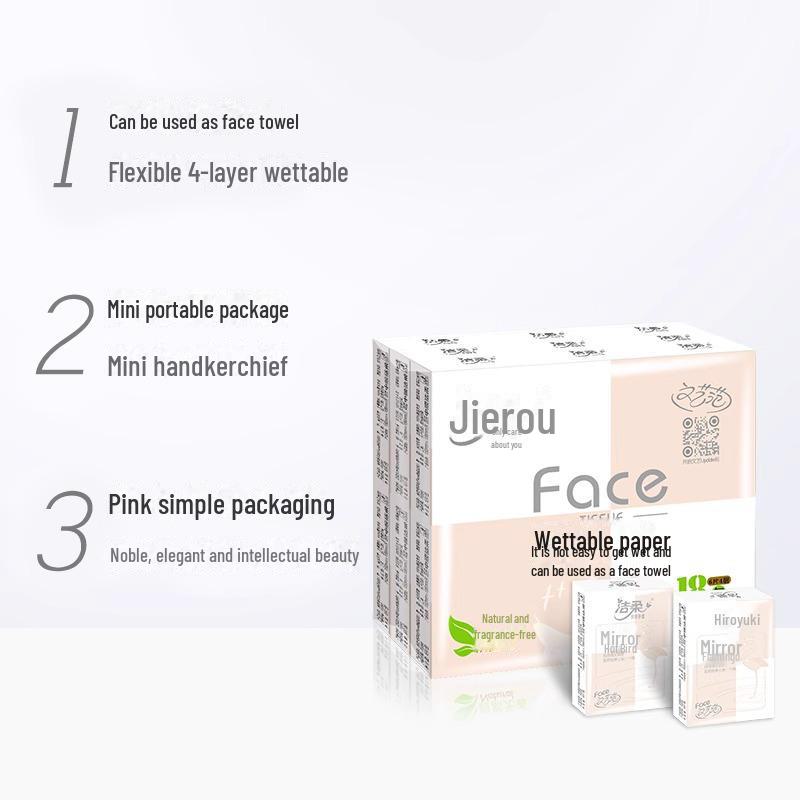 Jierou 72-Pack Mini Portable 4-Layer Handkerchief Tissues