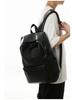 Men's High-Capacity Retro PU Leather Casual Backpack for High School and College Students