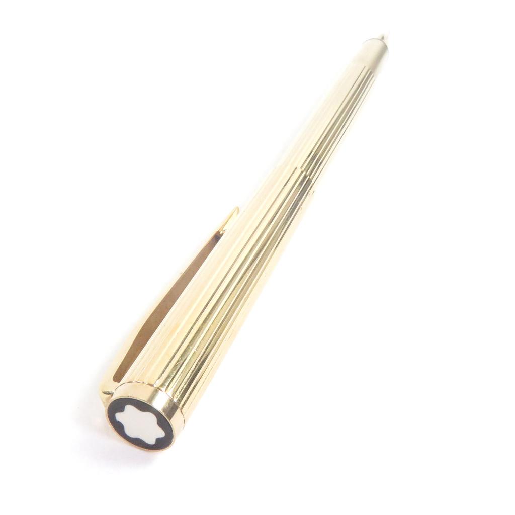 Great MONTBLANC fountain pen Noblesse Striped Pattern gold 14K mens Used