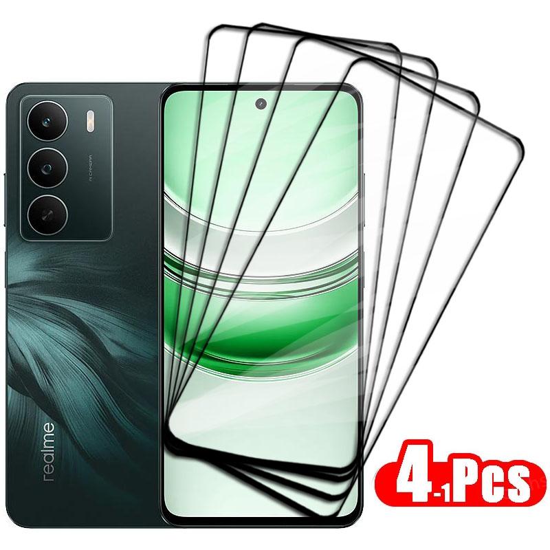 4-1Pcs Full Cover Glass For Realme C75 Tempered Glass For Realme C75 Screen Protector HD Protective Phone Film Realme C75