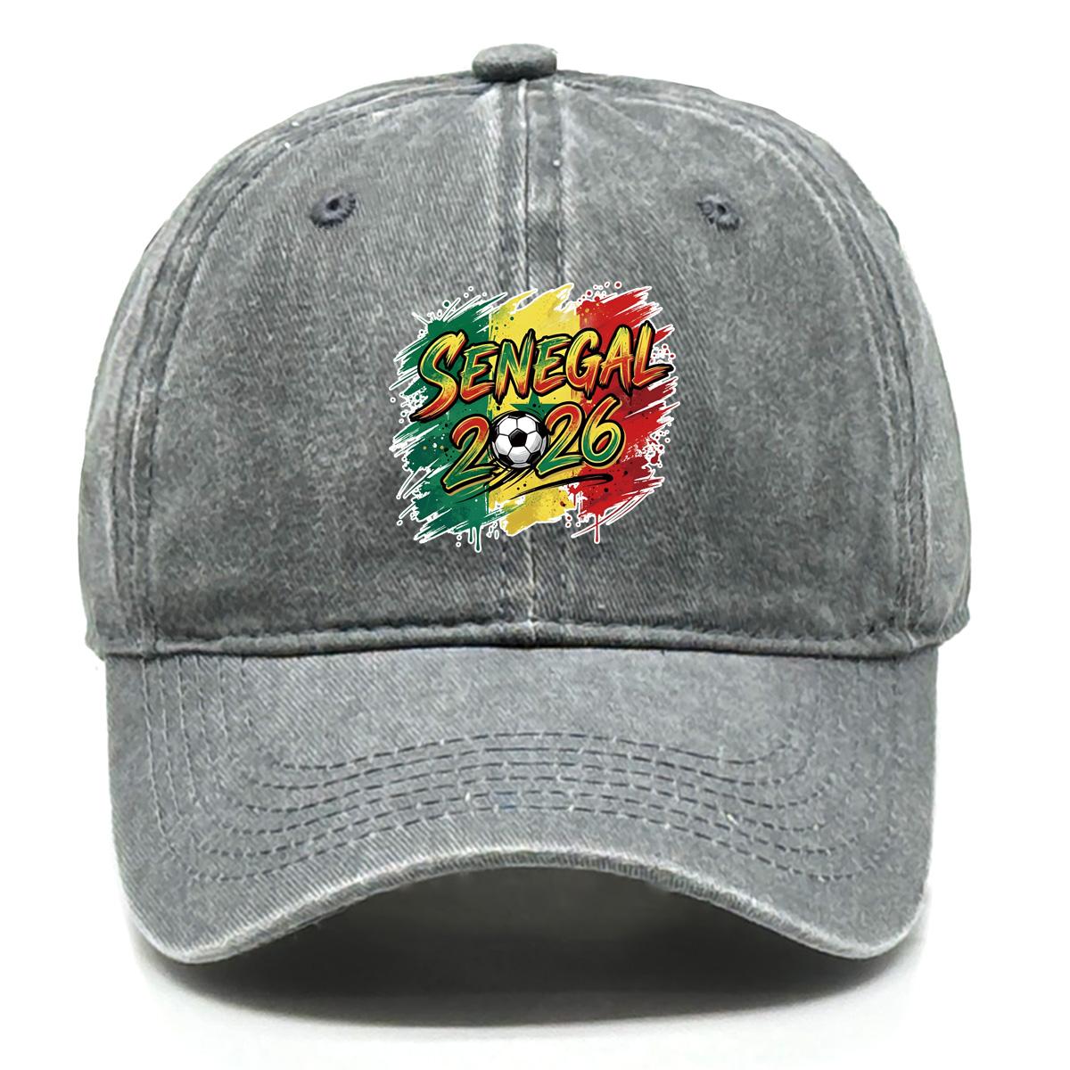 

2026 Football Soccer SENEGAL Flag Printed Snapback Baseball Cap , Adjustable Baseball Hat Non-Stretch Fabric Trendy All-season Slouchy Woman s Cap as the picture серый