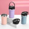 Portable Stainless Steel Double-Walled Coffee Thermos with Handle and Straw