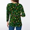 Women's T Shirt CHristmas Print 3/4 Sleeve Daily Weekend Fashion Basic V- Neck Regular Top