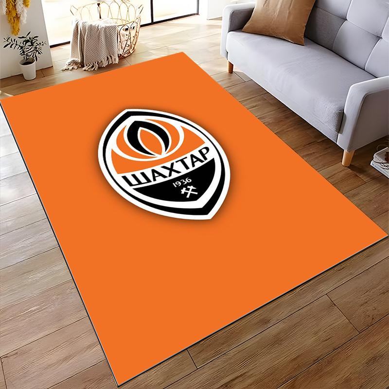 Orange and Black Badge Design Rug, Non-slip rug suitable for living room and bedroom sofas sofas.