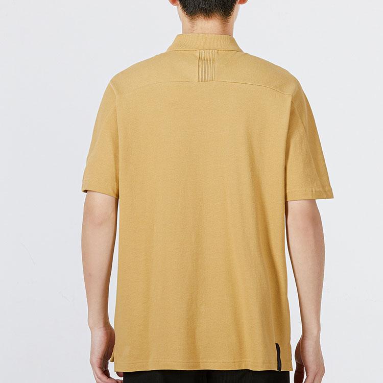 Adidas Solid Color Logo Polo Shirt Men Tops Yellow HE5165