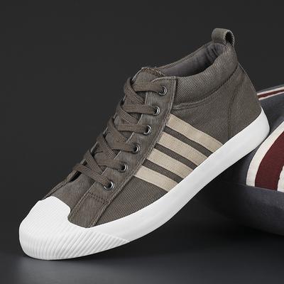 Men'S Canvas Shoes Autumn Lace-Up High-Top Men'S Board Shoes Trendy Casual Shoes