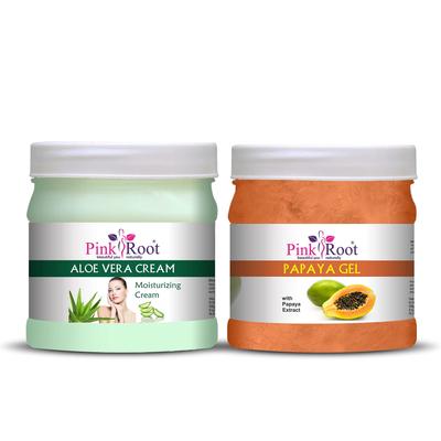 Pink Root Aloe Vera Cream 500gm with Papaya Gel 500gm