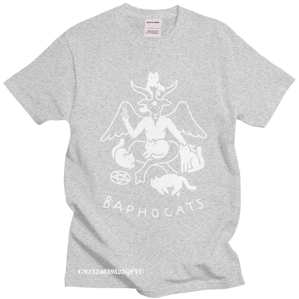 Novelty Baphocats Tshirt Oversized Soft Cotton TShirt Aesthetic Graphic Baphomet Satan Demon Occult Goat Harajuku Shirt Gift