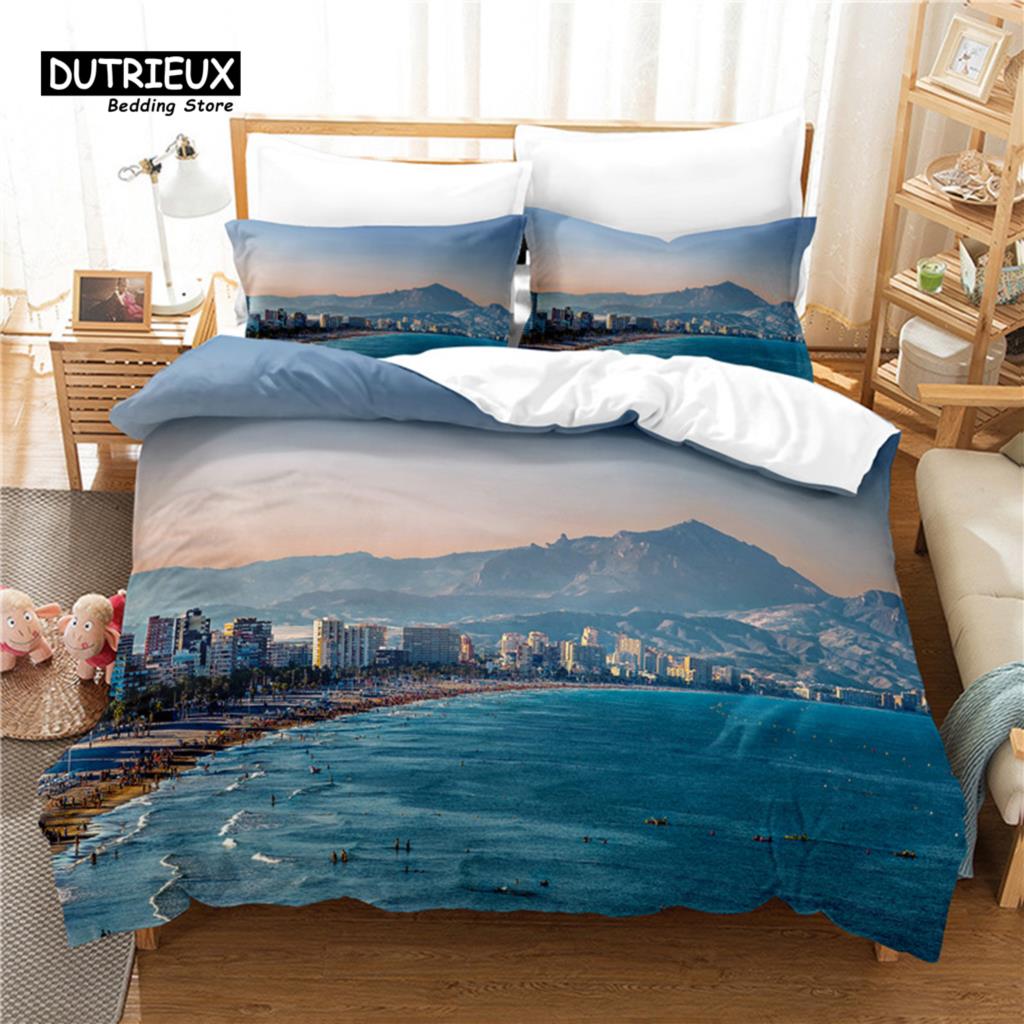 Beautiful Ocean Bedding Set, 3Pcs Duvet Cover Set, Soft Comfortable Breathable Duvet Cover, For Bedroom Guest Room Decor