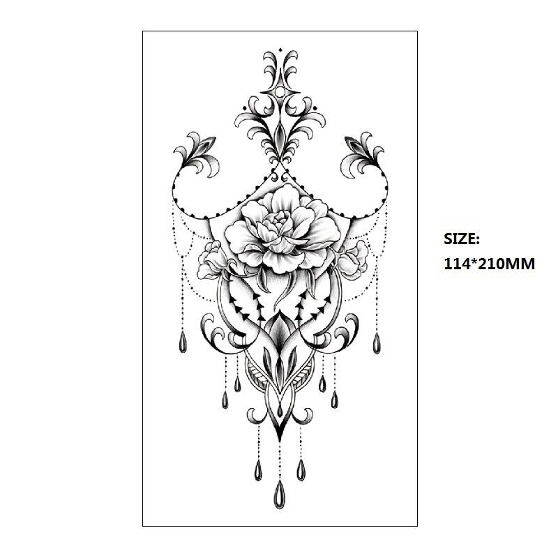 Bohemian Geometric Shape Water Transfer Small Full Arm Back Sexy Simulation Tattoo Sticker
