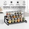 3-Tier Retractable Spice Jars Rack Slip-Resistant Carbon Steel Metal Display Rack Telescopic Adjustable Expandable Storage Shelf