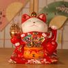 9 Inch Lucky Fortune Cat with Waving Arm Chinese Feng Shui Ornament Maneki Neko Beckoning Cat USB/Batteries Powered