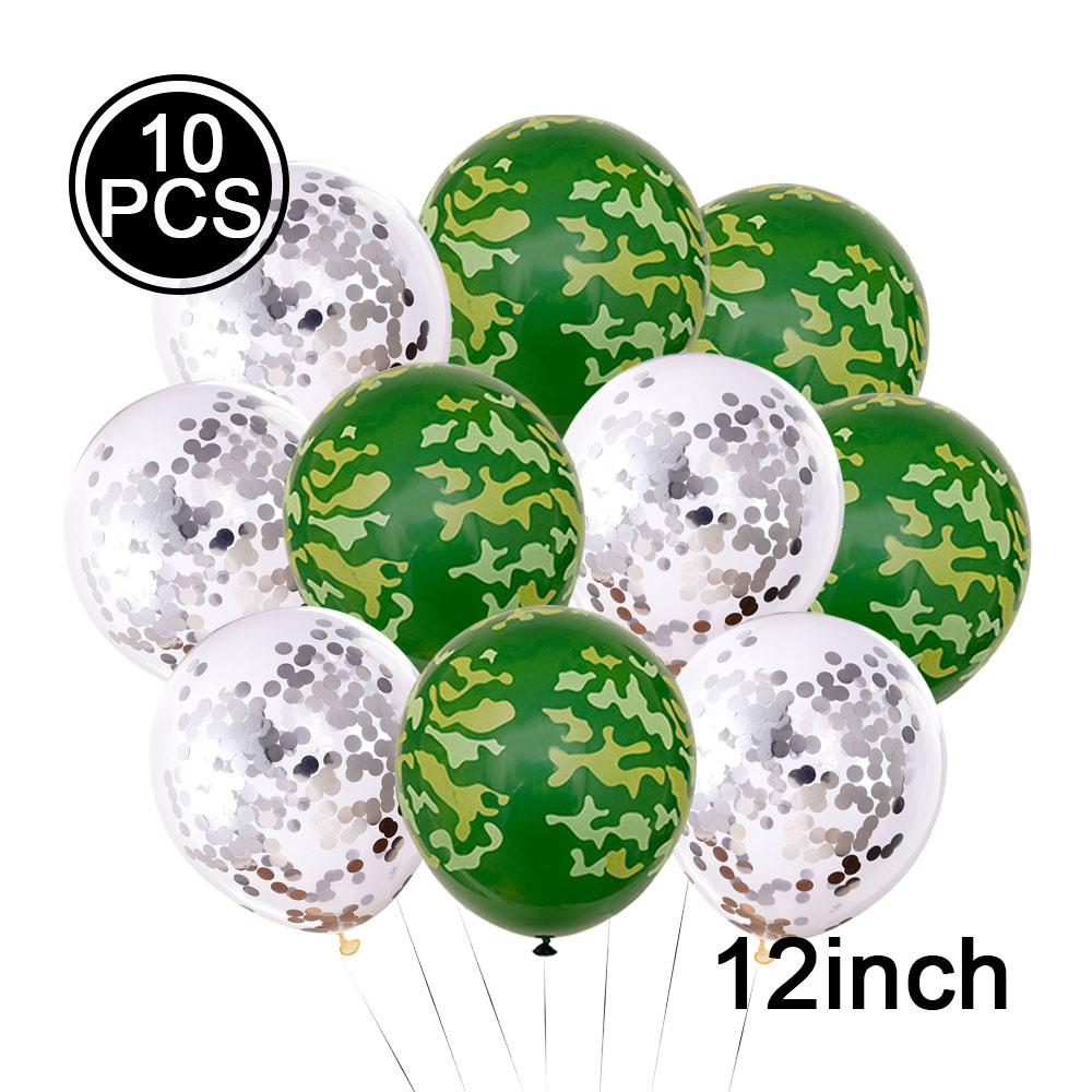 Military Camouflage Balloon Set Metal Latex Balloon Children's Birthday Camouflage Party Background Decoration Photo Taking