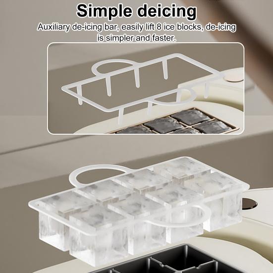Desktop Ice Maker Machine Food-Grade Large Capacity Low Noise Compact Portable Design Automatic Ice Box Ice Cube Maker