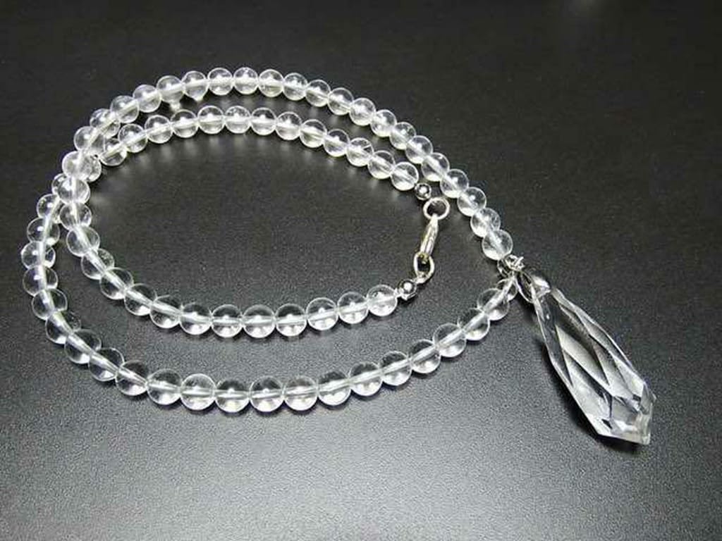 [Ishimachi] Good Fortune, Purification, Natural Stone, Rock Crystal Pendant Top Included, Original Necklace, Power Stone