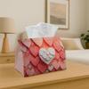 2D Flat, 1pc Napkin Box with Valentine'S Day Design, Showcasing Pink And Red Hearts - Multifunctional Tissue Dispenser for Home, Party, And Car Decor 