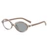 Color-Changing Anti-Blue Light Myopia Glasses Oval Frame Retro Style Face Fashion Color-Changing Small Glasses Frame