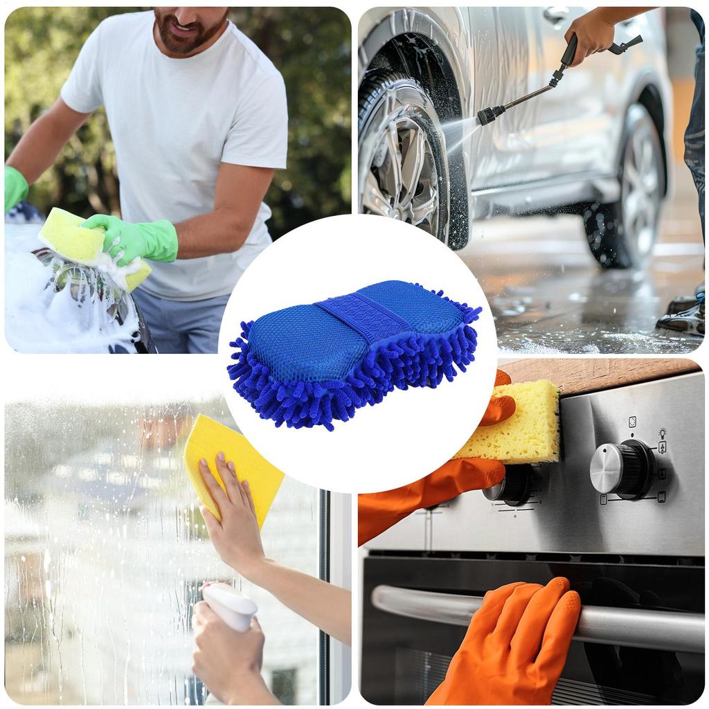 Car Wash Glove Car Cleaning Sponges Cleaning Tools Absorbent Auto Clean Scrub Car Washing Cleaner for Cars Motorhomes Caravans