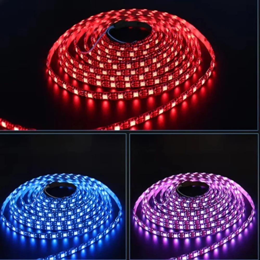 WS2811 LED szalagfény DC12V 24V 30/60 LED/m Címzett Intelligens Intelligens 5050RGB WS2811 Pixelek LED Fény IP30/65/67 Fekete/Fehér PCB