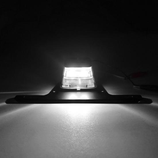 Trailer LED License Plate Light Bracket Mount 12V DC RV For Universal Boat Tag