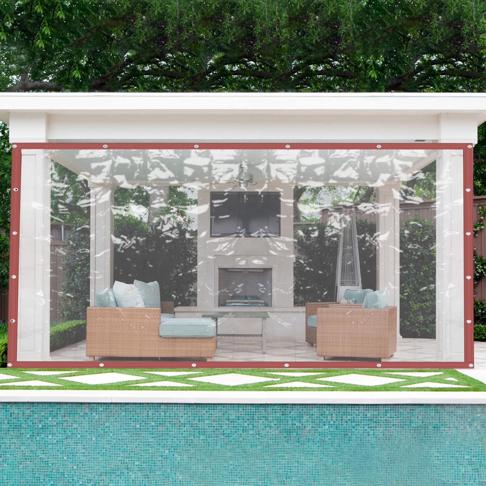 Премиум Коричневый Водонепроницаемый ПВХ Тарпаулин, 8x10 футов Тяжелый Вес Непромокаемый, Пылезащитный и Солнцезащитный Наружный Чехол для Палатки, Тента, Навеса, Патио