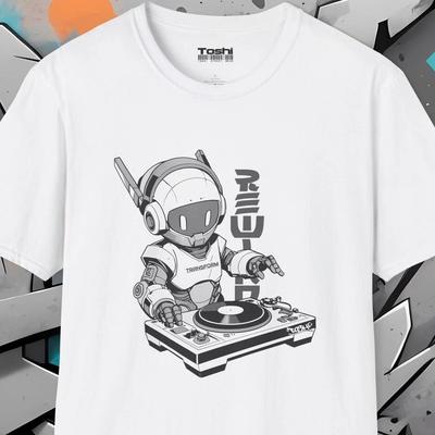 Roboter Transform DJ T-Shirt Unisex für Erwachsene HIP HOP Anime Graffiti-Stil Design